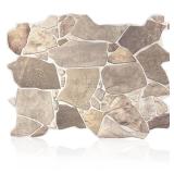 CONCORD WALLCOVERINGS â¢ Retro-Art 3D Faux Stone Wall Panels, Pack of 10, Grey Beige Brown Wild Boulder, Lightweight PVC Sheets 17.5\" x 23.75\" (44.5cm x 60.3cm), Rock Tiles - Covers 28.86Sq Ft (