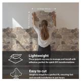 CONCORD WALLCOVERINGS â¢ Retro-Art 3D Faux Stone Wall Panels, Pack of 10, Grey Beige Brown Wild Boulder, Lightweight PVC Sheets 17.5\" x 23.75\" (44.5cm x 60.3cm), Rock Tiles - Covers 28.86Sq Ft (