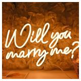 SYLHOME Will You Marry Me ? Led Neon Light Sign Hanging Proposal Wedding Party Wall Sign Decor Engagement Valentines Day for Girlfriend Bridal Shower USB 5V 15.75\"X9.25\" - Retail: $39