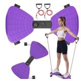 renZEC Waist Twister Machine, Adjustable Exercise Twist Board for Women Men, Noiseless Ab Twister for Home Gym Equipment, 330 lbs Capacity | Track Time, Reps, Calories with Digital Display (Purple) - 