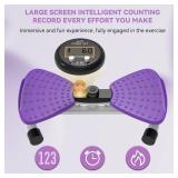 renZEC Waist Twister Machine, Adjustable Exercise Twist Board for Women Men, Noiseless Ab Twister for Home Gym Equipment, 330 lbs Capacity | Track Time, Reps, Calories with Digital Display (Purple) - 