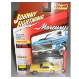 1969 Mercury Cougar Eliminator Yellow with Black Stripes  Classic Gold Collection Series Limited Edition to 12240 pieces Worldwide 1/64 Diecast Model Car by Johnny Lightning -
