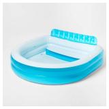 Family Pool with Bench 140 Gallon Oval Kiddie Pool - Sun Squad: PVC Liner, Ages 6+