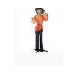 Haunted Hill Farm 5 ft Life-Size Animated Skeleton Scarecrow Prop With Rotating Head, Multicolor, HHSCR-1FLSA - Retail: $40
