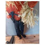 Haunted Hill Farm 5 ft Life-Size Animated Skeleton Scarecrow Prop With Rotating Head, Multicolor, HHSCR-1FLSA - Retail: $40