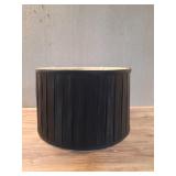 Royal Designs "Shallow Drum English Box Pleat Basic Lamp Shade, Black with Gold, 15\"\" x 16\"\" x 10\"\"\" (BS-748-16BLKGL)