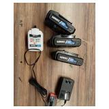HART 20V Battery Set with Charger (3 of the batteries don