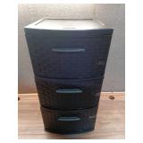 Sterilite 3 Drawer Weave Tower, Plastic Decor Drawers with Pull Handles, Brown, 2 Count