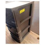 Sterilite 3 Drawer Weave Tower, Plastic Decor Drawers with Pull Handles, Brown, 2 Count