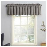 54"x18" Sun Zero Room Darkening Seymour Rod Pocket Curtain Valance Gray: Window Valance for All Ages