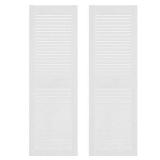 14.5 in. W x 36 in. H Builders Edge  Standard Cathedral Top Center Mullion  Open Louver Shutters  Includes Matching Installation Spikes  001 - White - Retail: $60