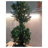 Fraser Hill Farm 4-Ft. Boxwood 3-Ball Topiary with Black Pot and Warm White LED Lights - 4 foot (Damage-See pic#5) - Retail: $106