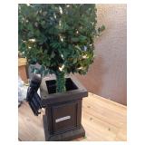 Fraser Hill Farm 4-Ft. Boxwood 3-Ball Topiary with Black Pot and Warm White LED Lights - 4 foot (Damage-See pic#5) - Retail: $106