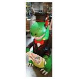 5ft Long Graduation Season Inflatable Outdoor Decorations, Dr. Dinosaur Inflatable Yard Decorations LED Light Decoration for Holiday Party Garden Lawn