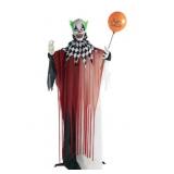 Haunted Hill Farm 5.92-ft Freestanding Talking Lighted Herbert Clown Animatronic - Retail: $66