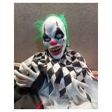 Haunted Hill Farm 5.92-ft Freestanding Talking Lighted Herbert Clown Animatronic - Retail: $66