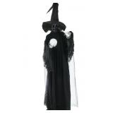 Haunted Hill Farm 7.5-ft Freestanding Lighted Life Size Witch Animatronic - Retail: $60