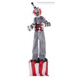 Haunted Hill Farm 6-ft Freestanding Motion Activated Talking Lighted Life-Size Clown Animatronic - Retail: $70