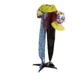 Haunted Hill Farm Life-Size Scary Talking Clown Animatronic with Touch Activated Lights and Sounds, Battery Operated Indoor or Covered Outdoor Decoration, Creepy Halloween Prop - Retail: $70