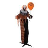Standing Evil Clown Halloween Decoration with Balloon - Retail: $70