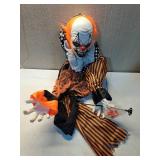 Standing Evil Clown Halloween Decoration with Balloon - Retail: $70