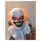 Standing Evil Clown Halloween Decoration with Balloon - Retail: $70