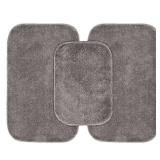 3pc Traditional Nylon Washable Bathroom Rug Set Gray - Garland Rug - Retail: $105