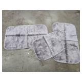 3pc Traditional Nylon Washable Bathroom Rug Set Gray - Garland Rug - Retail: $105