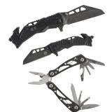 Magellan Outdoors 2-Piece Folding Knife And 12-In-1 Multi-Tool Set (Missing One Piece)