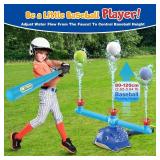 Water Sprinkler Baseball Toy, 5 in 1 Water Sprinkler for Kids Outdoor Play with 2 Sprinkler Heads, Hedgehog Baseball Sprinkler Toy, Summer Backyard Lawn Pool Party Fun