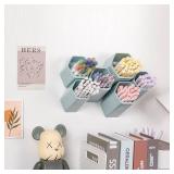 Yesesion Large Pencil Holder for Office, Adhesive Wall-Mounted Pen Cup Set with 6 Compartments, Detachable Marker Organizer for School Supplies, Stationery, Aesthetic Desk Accessories Caddy (Blue)