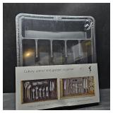 S&F Homes Expandable Cutlery drawer organizer, utensil drawer organizer, flatware and silverware holder, organization and storage tray for kitchen decor, BPA-Free. (Black)