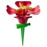 Rotating Flower Garden Sprinkler for Yard, Adjustable Spray Modes, Large Area Coverage, Easy Hose Connection, Red