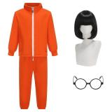 Kids Costume Jacket Trousers Dress up Halloween with Wig Glasses. Size 5 - 6 years old