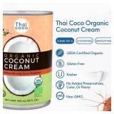 Thai Coco - Organic Coconut Cream Full Fat Unsweetened Heavy Cream - 14 fl. oz. 6 BB 04/12/2026