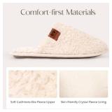 Women s Fuzzy Scuff Slippers, Comfy Supportive Foam Slip-On House Shoes for Indoor Bedroom. Size 7/8