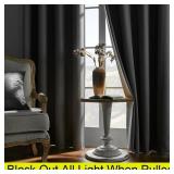 YUNJIN Blackout Curtain for Bedroom 84 inch Long 2 Panels Set Full Room Darkening Noise Reducing Thermal Curtains&Grommet Drapes for Living Room (Grey, 52