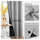 YUNJIN Blackout Curtain for Bedroom 84 inch Long 2 Panels Set Full Room Darkening Noise Reducing Thermal Curtains&Grommet Drapes for Living Room (Grey, 52