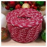 Sneaky Santa Lidded Crock Basket - Red 10 x10 x6