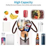 DALINDA Lunch Bag Lunch Box for Women Men Reusable Insulated Lunch Tote Bag, Handbags Case High Capacity for Travel Work Picnic,white