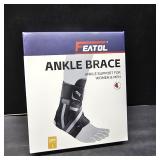 FEATOL Ankle Brace for Sprained Ankle, Adjustable & Comfortable Lace Up Support Stabilizer for Women Men with 2 Removable Side Splints, Protection for Sports, Running & Recovery, Large(12.6