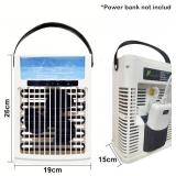 Portable Air Conditioner, Air Cooler, 1000ml Cold Fan Air Conditioner, 5 Air Speeds and 7 LED Lights, 2 Ice Packs, 3 Cold Mist and 2/4/6 Timer, USB Cold Fan for Home, Office and Outdoors.