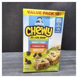 Quaker Chewy 3 Flavor Reduced Sugar Variety Pack Granola Bars - 15.2oz/18ct BB 11/28/25