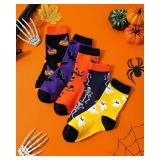 Moyel 5 Pairs Halloween Socks Kids Funny Halloween Gifts for Boys Girls Cute Boo Basket Stuffers for Kids Fun Party Favors