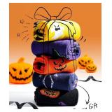 Moyel 5 Pairs Halloween Socks Kids Funny Halloween Gifts for Boys Girls Cute Boo Basket Stuffers for Kids Fun Party Favors