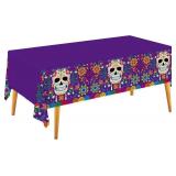 Day of the Dead Party Disposable Tablecloth Plastic Sugar Skull Table Cover for Dia De Los Muertos Party Decoration 54 X 108 inch 3 Pack for Day of the Dead Party