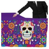 Day of the Dead Party Disposable Tablecloth Plastic Sugar Skull Table Cover for Dia De Los Muertos Party Decoration 54 X 108 inch 3 Pack for Day of the Dead Party