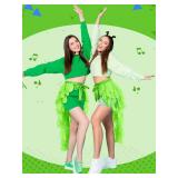 Cozypower 3 Pcs Singer Movie Star Costumes Accessories Belly Dance Tutu Skirt Black Tattoo Choker Necklace Black Microphone Headset for Halloween Singer Movie Star Cosplay