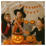 Lot of 2 The Dreidel Company Ultra Stretchy Halloween Spider Web Decoration 6 Pack Total 200 Sq ft With 12 Creepy Plastic Spiders, Indoor & Outdoor Decor Spooky Party Favor Supplies