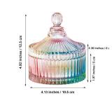 Body Powder Puff and Container, Glass Box for Dust Puff, Powder applicator with Case for Dusting powder (colorful)